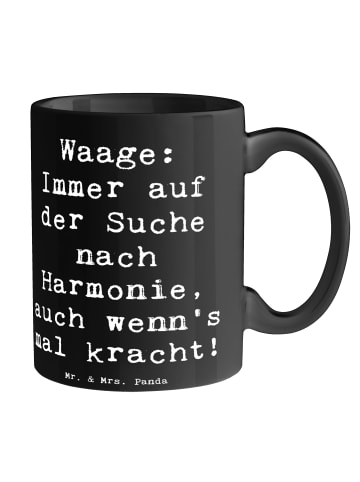 Mr. & Mrs. Panda Tasse Spruch Waagen Harmonie mit Spruch in Schwarz