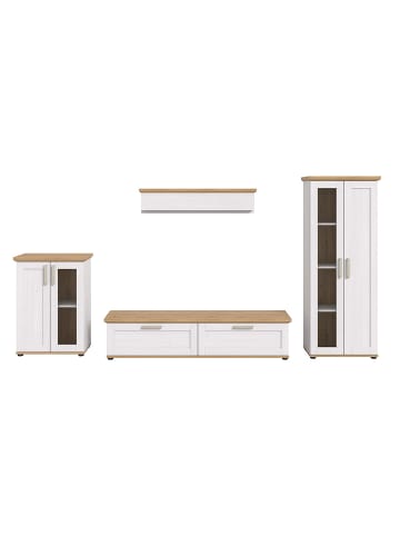 ebuy24 Regalsystem Verona (4-teilig) Weiß 336 x 40 cm