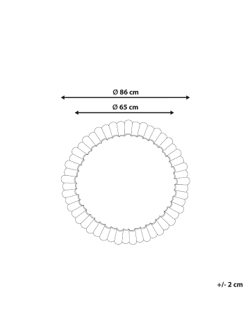 Beliani Wandspiegel ALZON in Braun - (W) 86 x (H) 86 x (L) 5 cm