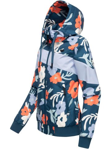 ragwear Übergangsjacke Nuggie Block Flower in Petrol