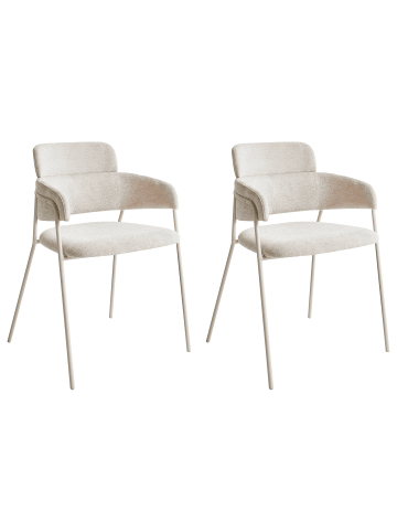 Beliani 2er-Set Esszimmerstuhl PAONIA in Beige