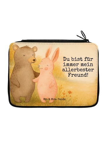 Mr. & Mrs. Panda Federmappe Bär und Hase Umarmen Design mit Spruch in Weiß