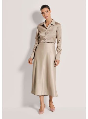 MADELEINE Midi Satinrock für elegante Anlässe in kiesel