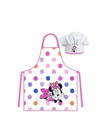 Disney Minnie Mouse Küchenset – Schürze und Mütze für Kinder in Weiß