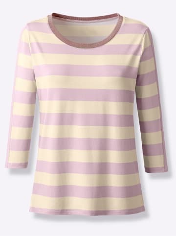 Heine Druck-Shirt in rosé-elfenbein-geringelt