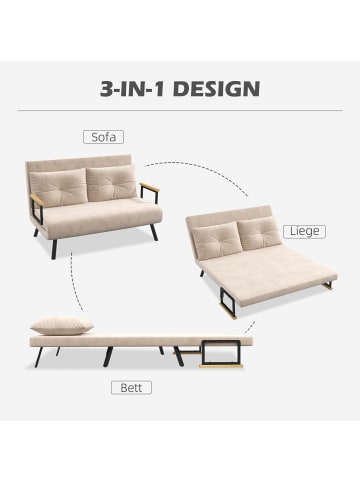 HOMCOM Schlafsofa-102L x 73B x 81H cm-Beige