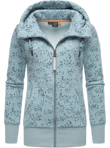 ragwear Sweatjacke Neska Zip Flowers in Stone Blue23