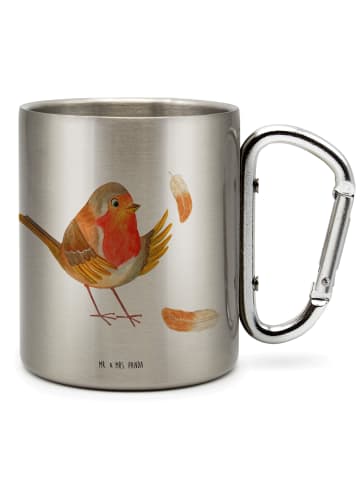 Mr. & Mrs. Panda Teetasse Rotkehlchen Federn ohne Spruch in Silber