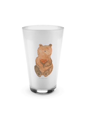 Mr. & Mrs. Panda Blümchentailglas Bär Dankbar ohne Spruch in Transparent