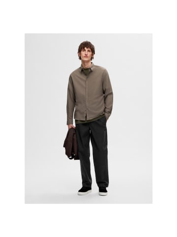 Selected Langarmhemd in Morel