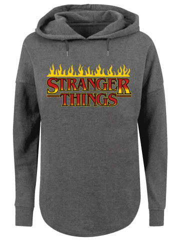 F4NT4STIC Oversized Hoodie Stranger Things Fire Logo Men Netflix TV Series in charcoal