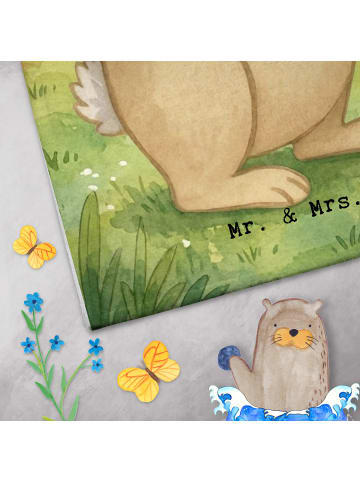 Mr. & Mrs. Panda Handtuch Hase Pommes Design ohne Spruch in Weiß
