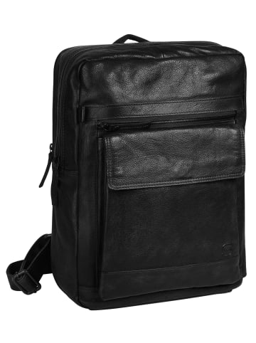 SPIKES & SPARROW Rucksack echt Leder in schwarz