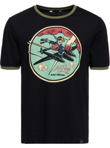 King Kerosin T-Shirt "Contrast T-Shirt Airforce 42" in Schwarz