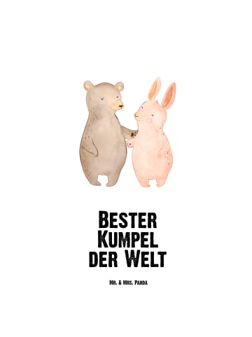 Mr. & Mrs. Panda Thermosflasche Hase Bester Kumpel der Welt mit ... in Weiß