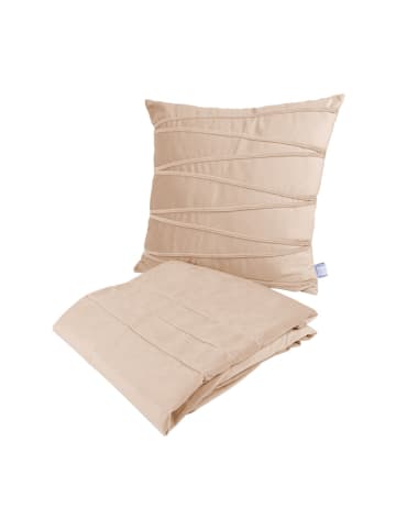 Kayoom Dekokissen & Decke - Tagesdecke Paulina 125 2er-Set in champagner