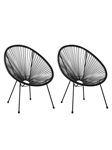 Beliani 2er-Set Cocktailsessel ACAPULCO II in Schwarz