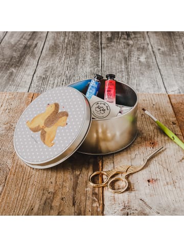 Mr. & Mrs. Panda Aufbewahrungsbox Igel händchenhaltend ohne Spruch in Grau Pastell