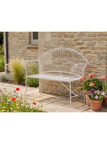 Beliani Gartenbank GUALEA in Weiß - (W) 130 x (H) 97 x (L) 61 cm