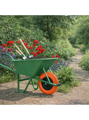 relaxdays Schubkarrenrad in Schwarz/ Orange- 16x4.00-8