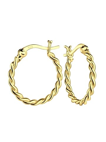 Alexander York Ohrringe - Creolen TWISTED French Lock in Gold aus 925 Silber - 2-tlg. in silber