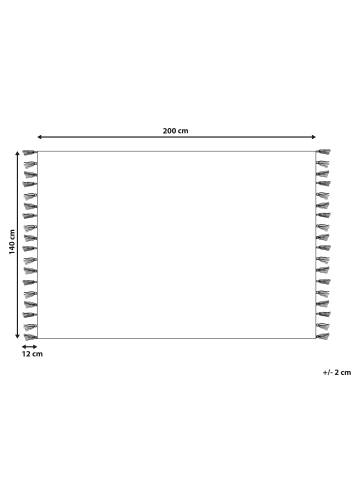 Beliani Kurzflor SIIRT in Rot/Beige/Schwarz - (W) 140 x (H) 1.5 x (L) 200 cm