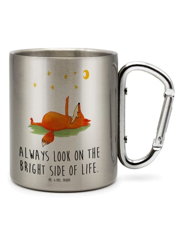 Mr. & Mrs. Panda Edelstahltasse Fuchs Sterne mit Spruch in Silber
