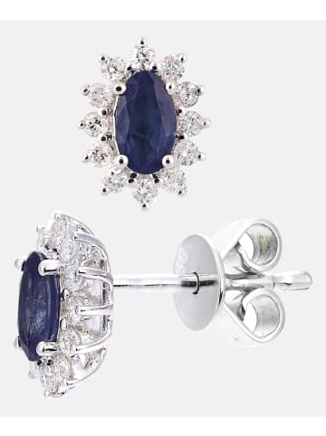 Diamant L'éternel Ohrstecker aus 750 Weißgold mit Diamant mit Saphir