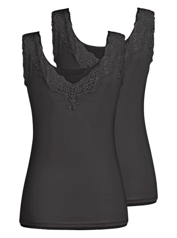 Nina von C. 2er Pack Damen Achselhemd in schwarz