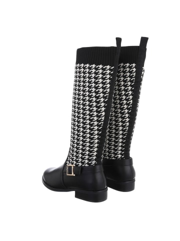 Ital-Design Stiefel in Schwarz und Weiß