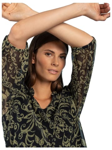 More & More Blusenshirt in twotone print soft moss green