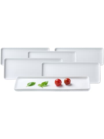 Ritzenhoff & Breker 6er Set Servierplatten Skagen in Weiß 30,5 x 11,5 cm