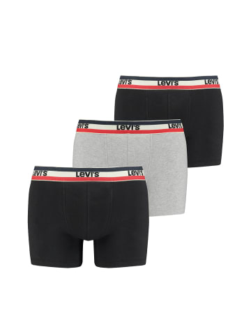 Levi´s Boxershort 3er Pack in Schwarz/Grau