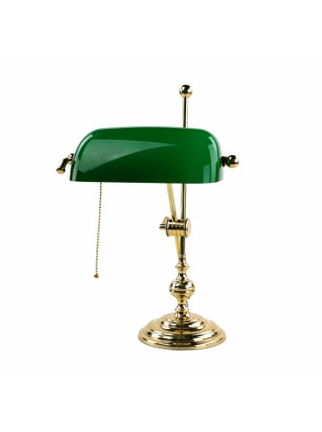 Licht-Erlebnisse Tischlampe (B)16.8 x (L)26 x (H)47 cm in Messing poliert Grün