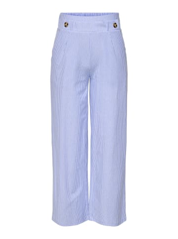 JACQUELINE de YONG Gestreifte Culotte-Hose mit elastischem Bund und Knöpfen in Blau