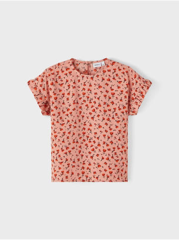 name it Puffärmel T-Shirt Top in Gittereroptik NKFHANAH in Rosa