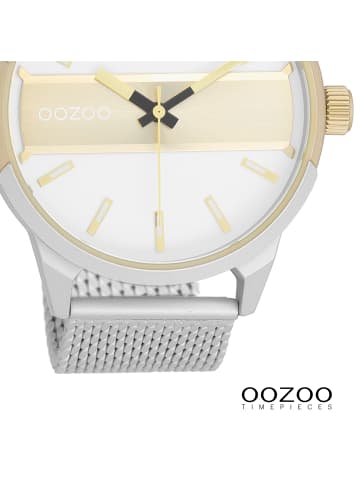 Oozoo Armbanduhr Oozoo Timepieces silber extra groß (ca. 48mm)