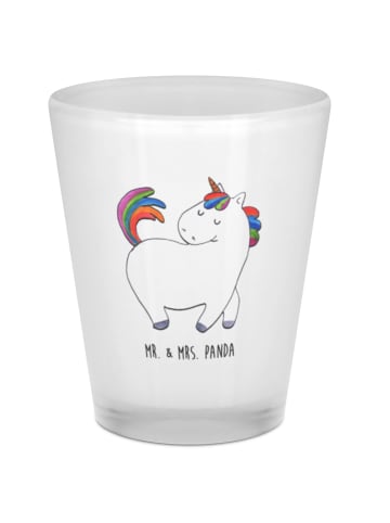Mr. & Mrs. Panda Schnapsglas Einhorn Stolzieren ohne Spruch in Transparent