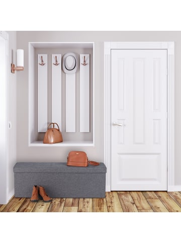relaxdays Sitzbank in Dunkelgrau - (B)114 x (H)38,5 x (T)37,5 cm