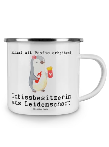 Mr. & Mrs. Panda Tasse Imbissbesitzerin Leidenschaft mit Spruch in Weiß