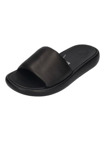 fitflop Pantoletten iQUSHION D-LUXE PADDED LEATHER SLIDES in schwarz