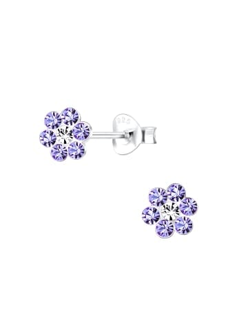 Alexander York Ohrringe, Ohrstecker BLUME Kristall amethyst in 925 Sterling Silber, 2-tlg.