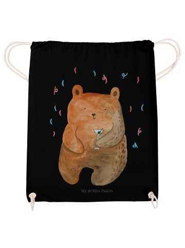 Mr. & Mrs. Panda Jutebeutel Bär Party ohne Spruch in Schwarz