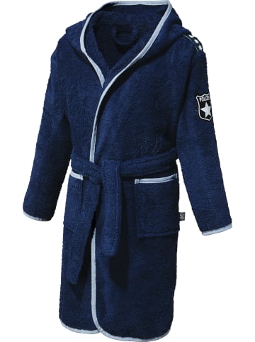 Erwin Müller Frottier Kinder-Bademantel mit Kapuze in dunkelblau