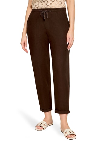 CARTOON Leinenhose unifarben in Dunkelbraun