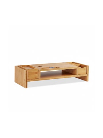 relaxdays Monitorständer in Natur - (B)65 x (H)15 x (T)28 cm