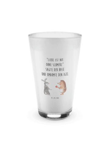 Mr. & Mrs. Panda Trinkglas Hase Igel mit Spruch in Transparent