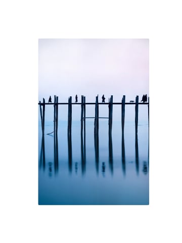 WALLART Leinwandbild - U-Bein Brücke in Myanmar in Pastell