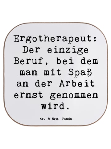 Mr. & Mrs. Panda Bierdeckel Spruch Ergotherapeut Geschenk mit Sp... in Weiß