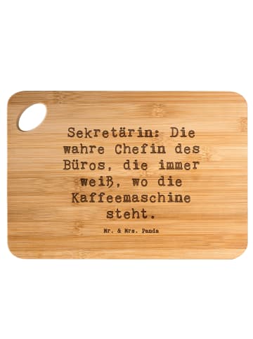 Mr. & Mrs. Panda Holzbrett Spruch Sekretärin Chef mit Spruch in Braun